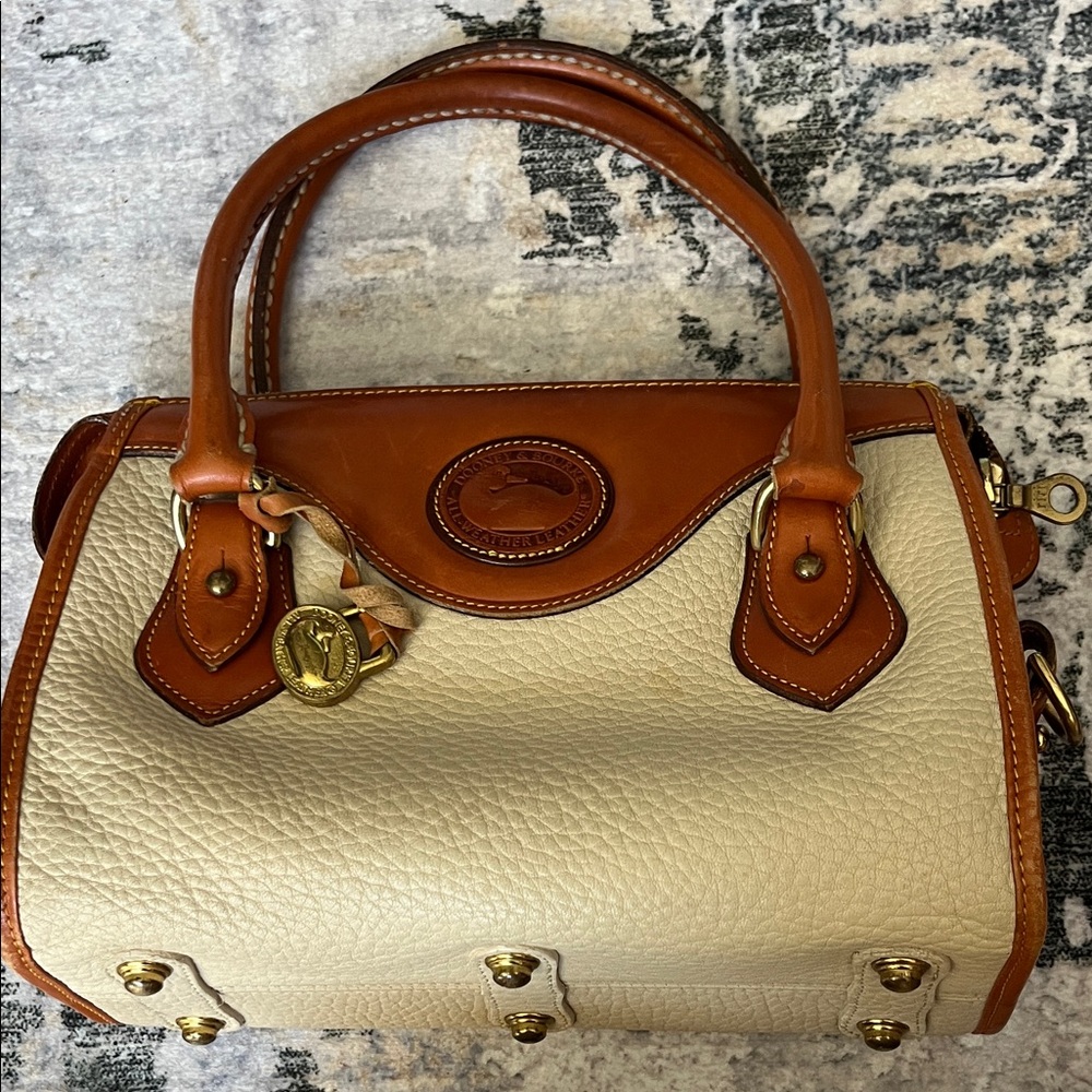 Dooney & Bourke Cream and Brown Satchel